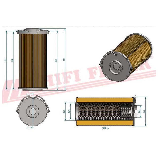 Filtre Hydraulique SH 74142 Hifi Filter référence fournisseur HIFSH74142